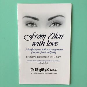 Eden Espinosa Signed Playbill " from Eden with love " Autographed Rrazz Room CA